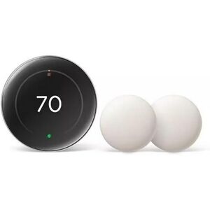 Google Nest Learning Thermostat + 2 Nest Temperature Sensors, Polished Obsidian